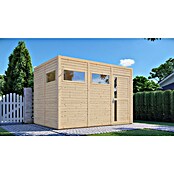 Bertilo Gartenhaus Cubus 3 (Außenmaß inkl. Dachüberstand (B x T): 240 x 336 cm, Holz, Naturbelassen) | BAUHAUS
