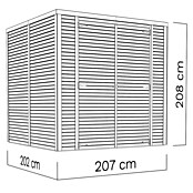 Bertilo Gerätehaus Box 3 (Außenmaß inkl. Dachüberstand (B x T): 212 x 212 cm, Holz, Grau) | BAUHAUS