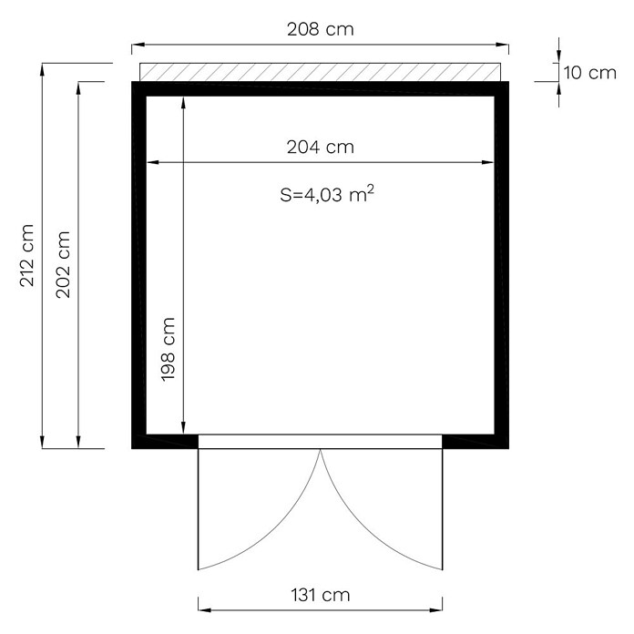 Bertilo Gerätehaus Box 3 (Außenmaß inkl. Dachüberstand (B x T): 212 x 212 cm, Holz, Grau) | BAUHAUS