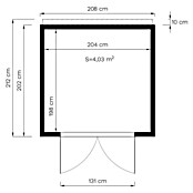 Bertilo Gerätehaus Box 3 (Außenmaß inkl. Dachüberstand (B x T): 212 x 212 cm, Holz, Grau) | BAUHAUS