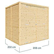 Bertilo Gerätehaus Box 3 (Außenmaß inkl. Dachüberstand (B x T): 212 x 212 cm, Holz, Naturbelassen) | BAUHAUS