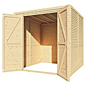 Bertilo Gerätehaus Box 3 (Außenmaß inkl. Dachüberstand (B x T): 212 x 212 cm, Holz, Naturbelassen) | BAUHAUS