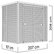 Bertilo Gerätehaus Box 2 (Außenmaß inkl. Dachüberstand (B x T): 170 x 170 cm, Holz, Naturbelassen) | BAUHAUS
