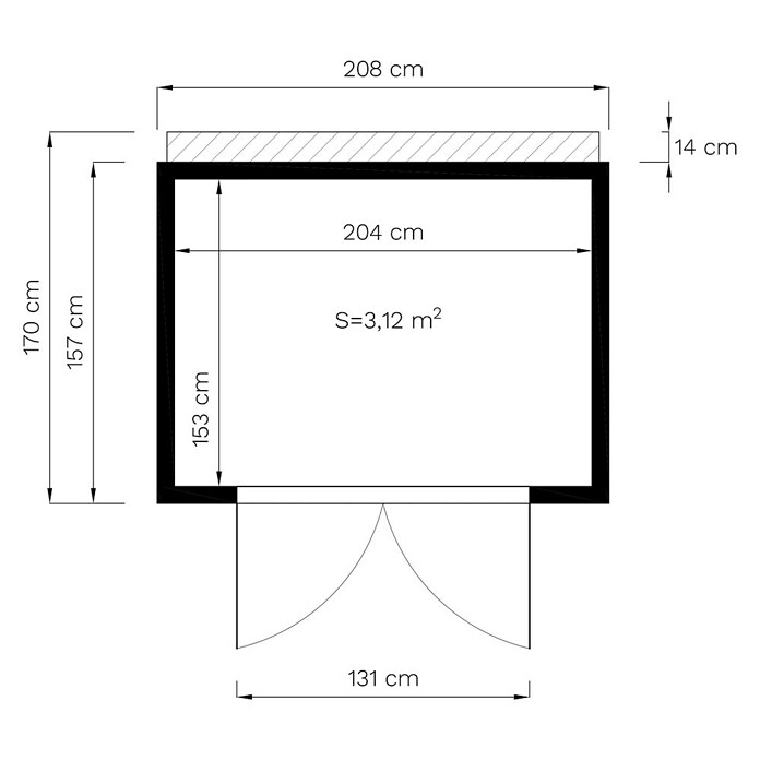 Bertilo Gerätehaus Box 2 (Außenmaß inkl. Dachüberstand (B x T): 170 x 170 cm, Holz, Naturbelassen) | BAUHAUS