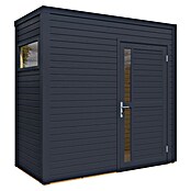 Bertilo Gerätehaus Cubus 1 (Außenmaß inkl. Dachüberstand (B x T): 121 x 234 cm, Holz, Anthrazit) | BAUHAUS