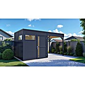 Bertilo Gerätehaus Cubus 2 Lounge (Außenmaß inkl. Dachüberstand (B x T): 240 x 449 cm, Holz, Anthrazit) | BAUHAUS