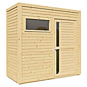 Bertilo Gerätehaus Cubus 1 (Außenmaß inkl. Dachüberstand (B x T): 121 x 234 cm, Holz, Naturbelassen) | BAUHAUS