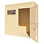 Bertilo Gerätehaus Cubus 1 (Außenmaß inkl. Dachüberstand (B x T): 121 x 234 cm, Holz, Naturbelassen) | BAUHAUS