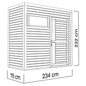 Bertilo Gerätehaus Cubus 1 (Außenmaß inkl. Dachüberstand (B x T): 121 x 234 cm, Holz, Naturbelassen) | BAUHAUS