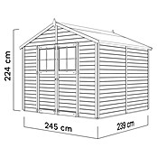 Bertilo Gartenhaus Osterbek (Außenmaß inkl. Dachüberstand (B x T): 252 x 258 cm, Holz, Natur) | BAUHAUS
