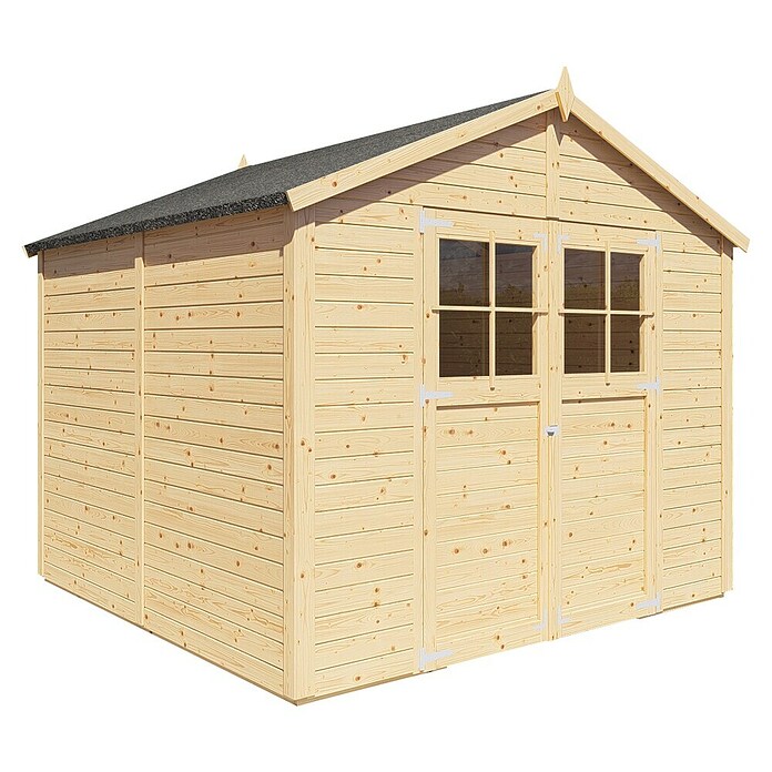 Bertilo Gartenhaus Osterbek (Außenmaß inkl. Dachüberstand (B x T): 252 x 258 cm, Holz, Natur) | BAUHAUS