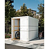 Bertilo Gerätehaus HPL Bike (Außenmaß inkl. Dachüberstand (B x T): 228 x 155 cm, Holz, Weiß) | BAUHAUS