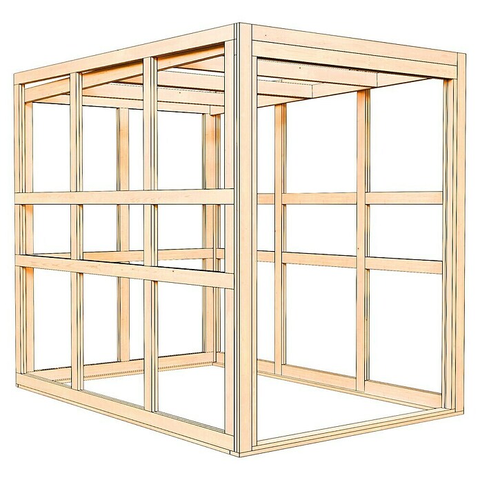 Bertilo Gerätehaus HPL Bike (Außenmaß inkl. Dachüberstand (B x T): 228 x 155 cm, Holz, Weiß) | BAUHAUS