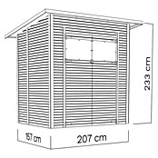Bertilo Gerätehaus Pent Modern (Außenmaß inkl. Dachüberstand (B x T): 157 x 207 cm, Holz, Natur) | BAUHAUS