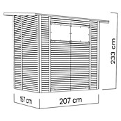 Bertilo Gerätehaus Pent Modern (Außenmaß inkl. Dachüberstand (B x T): 157 x 207 cm, Holz, Natur) | BAUHAUS