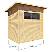 Bertilo Gerätehaus Pent Modern (Außenmaß inkl. Dachüberstand (B x T): 157 x 207 cm, Holz, Natur) | BAUHAUS