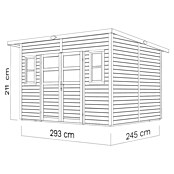 Bertilo Gartenhaus Felix 4 (Außenmaß inkl. Dachüberstand (B x T): 277 x 334 cm, Holz, Hellgrau/ Weiß) | BAUHAUS