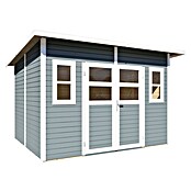 Bertilo Gartenhaus Felix 4 (Außenmaß inkl. Dachüberstand (B x T): 277 x 334 cm, Holz, Hellgrau/ Weiß) | BAUHAUS