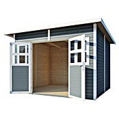 Bertilo Gartenhaus Felix 4 (Außenmaß inkl. Dachüberstand (B x T): 277 x 334 cm, Holz, Hellgrau/ Weiß) | BAUHAUS