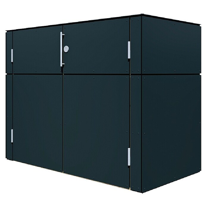 Bertilo Gartenschrank HPL Terrace (Außenmaß inkl. Dachüberstand (B x T): 75 x 155 cm, Holz, Anthrazit) | BAUHAUS