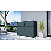 Bertilo Gartenschrank HPL Terrace (Außenmaß inkl. Dachüberstand (B x T): 75 x 155 cm, Holz, Anthrazit) | BAUHAUS