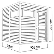 Bertilo Gerätehaus Cubus 2 (Außenmaß inkl. Dachüberstand (B x T): 240 x 226 cm, Holz, Anthrazit) | BAUHAUS