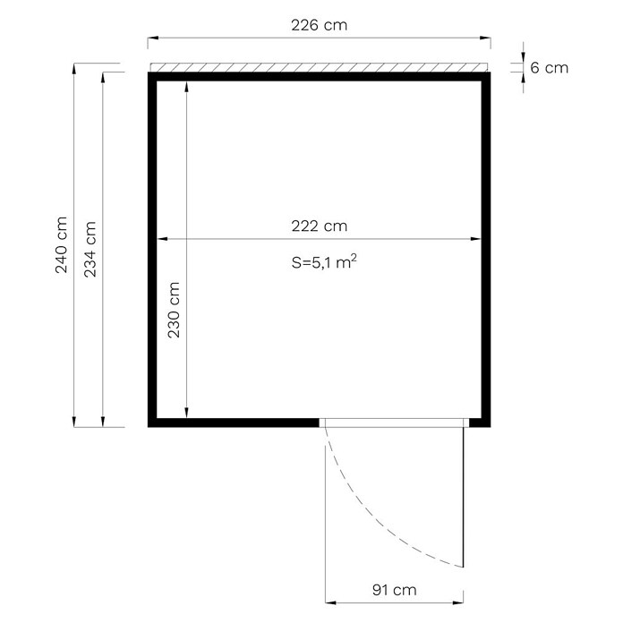 Bertilo Gartenhaus Cubus 2 Office (Außenmaß inkl. Dachüberstand (B x T): 240 x 226 cm, Holz, Anthrazit) | BAUHAUS