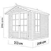 Bertilo Gartenhaus Melrose (Außenmaß inkl. Dachüberstand (B x T): 246 x 214 cm, Holz, Natur) | BAUHAUS