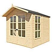 Bertilo Gartenhaus Melrose (Außenmaß inkl. Dachüberstand (B x T): 246 x 214 cm, Holz, Natur) | BAUHAUS