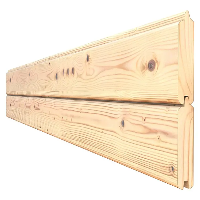 Bertilo Gartenhaus Melrose - Außenmaß inkl. Dachüberstand (B x T): 246 x 214 cm, Holz - Eine Nahaufnahme von zwei Holzstücken, die miteinander verbunden sind und eine glatte Oberfläche aufweisen. Die Holzstruktur ist deutlich sichtbar.