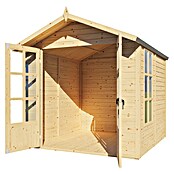 Bertilo Gartenhaus Melrose (Außenmaß inkl. Dachüberstand (B x T): 246 x 214 cm, Holz, Natur) | BAUHAUS