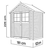 Bertilo Gartenhaus Osterbek (Außenmaß inkl. Dachüberstand (B x T): 131 x 202 cm, Holz, Natur) | BAUHAUS