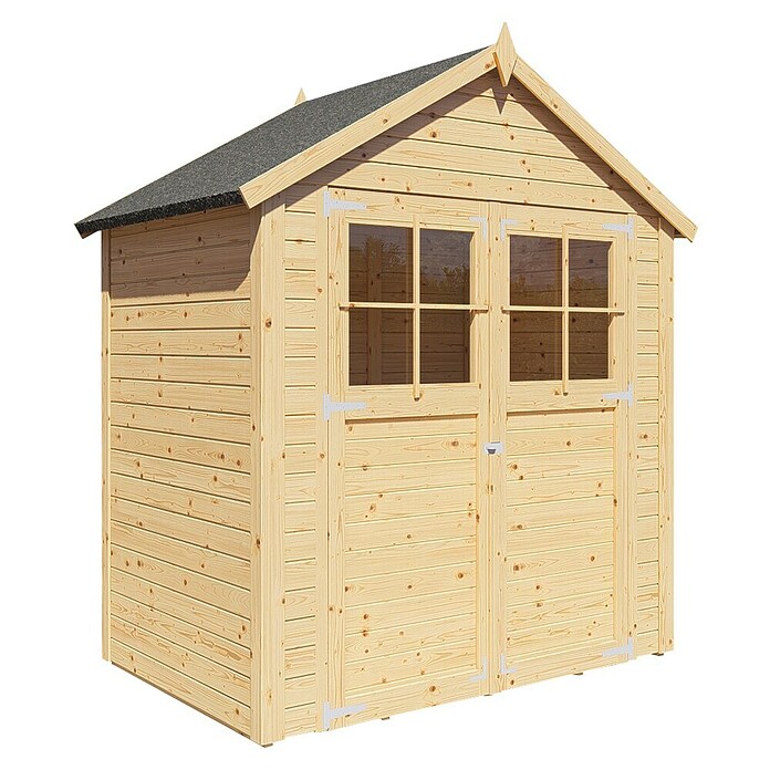 Bertilo Gartenhaus Osterbek (Außenmaß inkl. Dachüberstand (B x T): 131 x 202 cm, Holz, Natur) | BAUHAUS