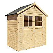 Bertilo Gartenhaus Osterbek (Außenmaß inkl. Dachüberstand (B x T): 131 x 202 cm, Holz, Natur) | BAUHAUS