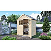 Bertilo Gartenhaus Osterbek (Außenmaß inkl. Dachüberstand (B x T): 131 x 202 cm, Holz, Natur) | BAUHAUS