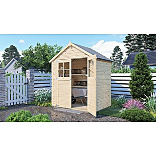 Bertilo Gartenhaus Osterbek (Außenmaß inkl. Dachüberstand (B x T): 131 x 202 cm, Holz, Natur)