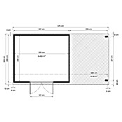 Bertilo Gartenhaus Borkum (Außenmaß inkl. Dachüberstand (B x T): 601 x 306 cm, Holz, Natur) | BAUHAUS