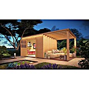 Bertilo Gartenhaus Borkum (Außenmaß inkl. Dachüberstand (B x T): 601 x 306 cm, Holz, Natur) | BAUHAUS