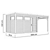 Bertilo Gartenhaus Cubus 3 Lounge (Außenmaß inkl. Dachüberstand (B x T): 240 x 560 cm, Holz, Hellgrau/ Weiß) | BAUHAUS