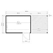 Bertilo Gartenhaus Cubus 3 Lounge (Außenmaß inkl. Dachüberstand (B x T): 240 x 560 cm, Holz, Anthrazit) | BAUHAUS