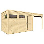 Bertilo Gartenhaus Cubus 3 Lounge (Außenmaß inkl. Dachüberstand (B x T): 240 x 560 cm, Holz, Naturbelassen) | BAUHAUS