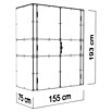Bertilo Gartenschrank HPL Terrace (Außenmaß inkl. Dachüberstand (B x T): 75 x 155 cm, Holz, Silbergrau, Firsthöhe: 193 cm) | BAUHAUS