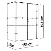 Bertilo Gartenschrank HPL Terrace (Außenmaß inkl. Dachüberstand (B x T): 75 x 155 cm, Holz, Weiß, Firsthöhe: 193 cm) | BAUHAUS