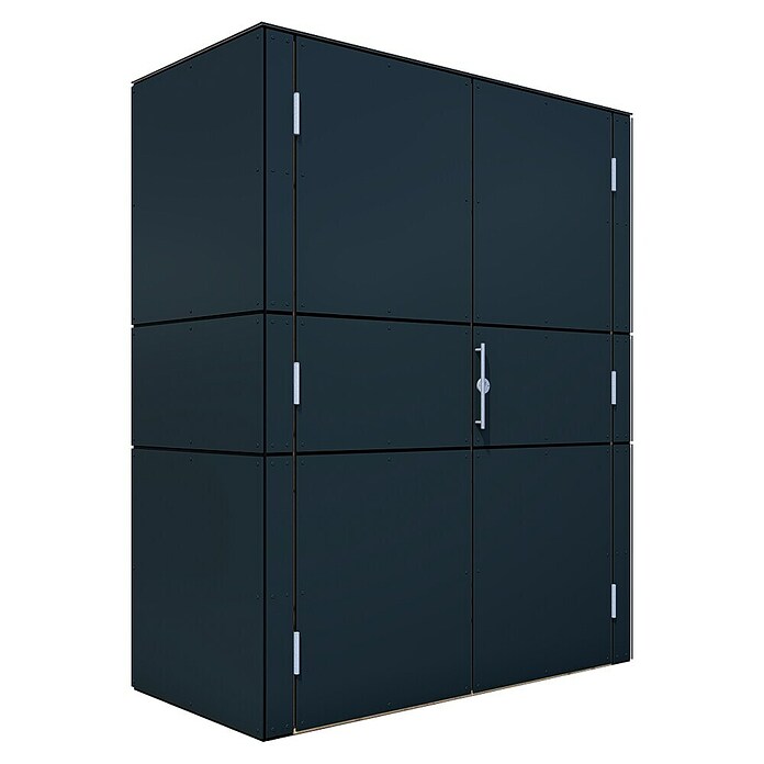 Bertilo Gartenschrank HPL Terrace (Außenmaß inkl. Dachüberstand (B x T): 75 x 155 cm, Holz, Anthrazit, Firsthöhe: 193 cm) | BAUHAUS