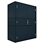 Bertilo Gartenschrank HPL Terrace (Außenmaß inkl. Dachüberstand (B x T): 75 x 155 cm, Holz, Anthrazit, Firsthöhe: 193 cm) | BAUHAUS