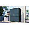 Bertilo Gartenschrank HPL Terrace (Außenmaß inkl. Dachüberstand (B x T): 75 x 155 cm, Holz, Anthrazit, Firsthöhe: 193 cm) | BAUHAUS