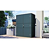 Bertilo Gartenschrank HPL Terrace (Außenmaß inkl. Dachüberstand (B x T): 75 x 155 cm, Holz, Anthrazit, Firsthöhe: 193 cm) | BAUHAUS