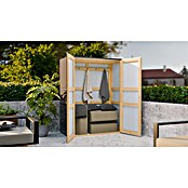 Bertilo Gartenschrank HPL Terrace (Außenmaß inkl. Dachüberstand (B x T): 75 x 155 cm, Holz, Anthrazit, Firsthöhe: 193 cm) | BAUHAUS