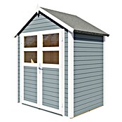 Bertilo Gerätehaus Visby (Außenmaß inkl. Dachüberstand (B x T): 131 x 202 cm, Holz, Hellgrau) | BAUHAUS