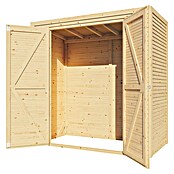 Bertilo Gerätehaus Box 1 (Außenmaß inkl. Dachüberstand (B x T): 110 x 208 cm, Holz, Naturbelassen) | BAUHAUS